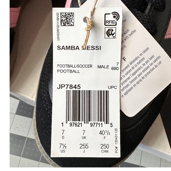 adidas NWB Samba Messi Inter Miami SZ 7.5 Mens Black Unisex Pink IH8158 Sneakers - Picture 11 of 12